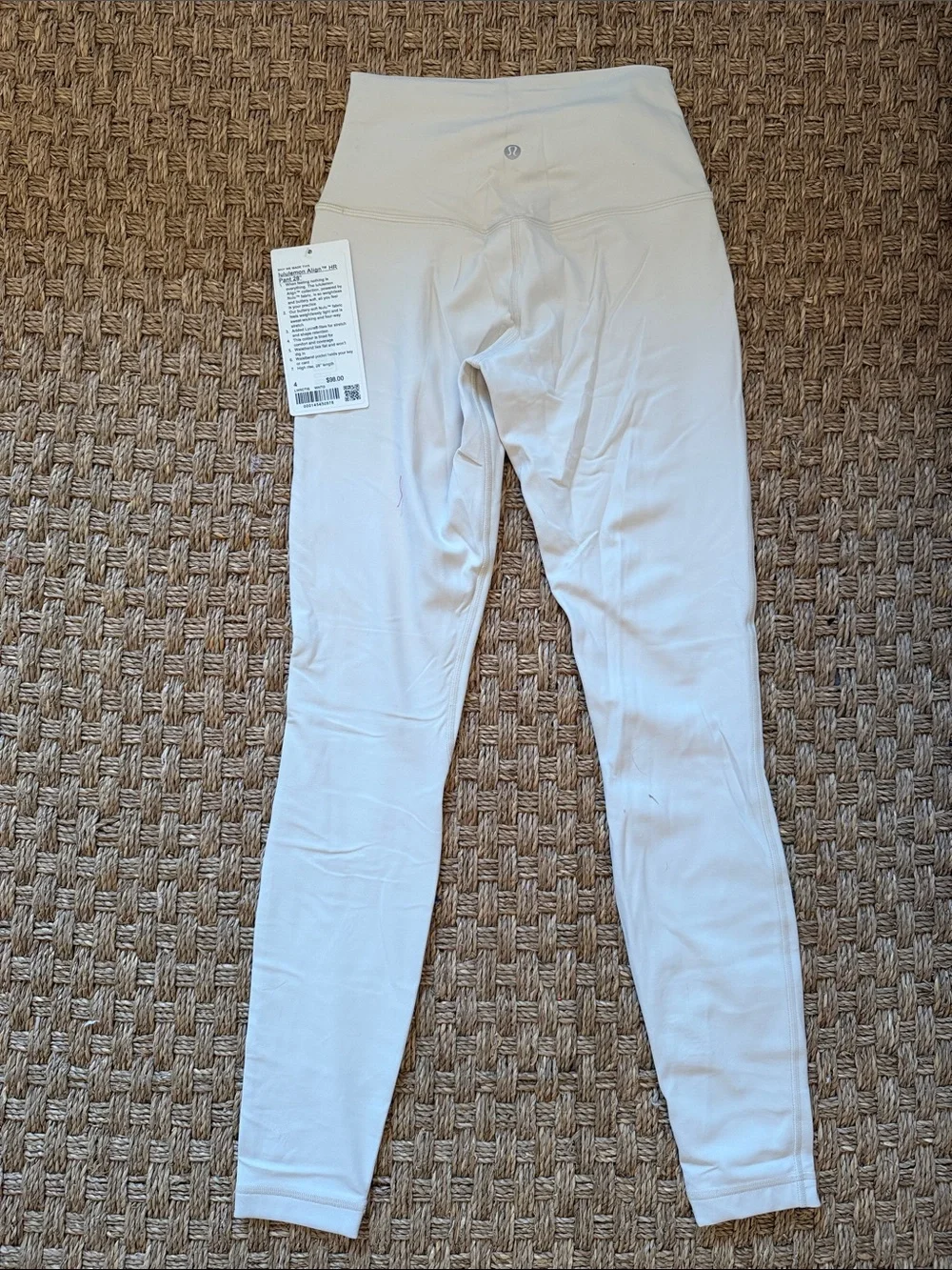 lululemon High-Waist Cream Leggings Size 4